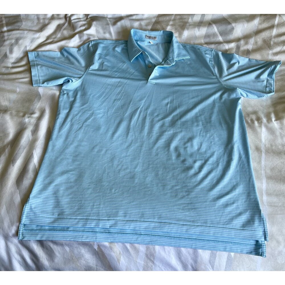Peter Millar XL Polo Summer Comfort Blue/Green Stripes- Excellent